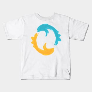 Blue and yellow fish in circle Kids T-Shirt